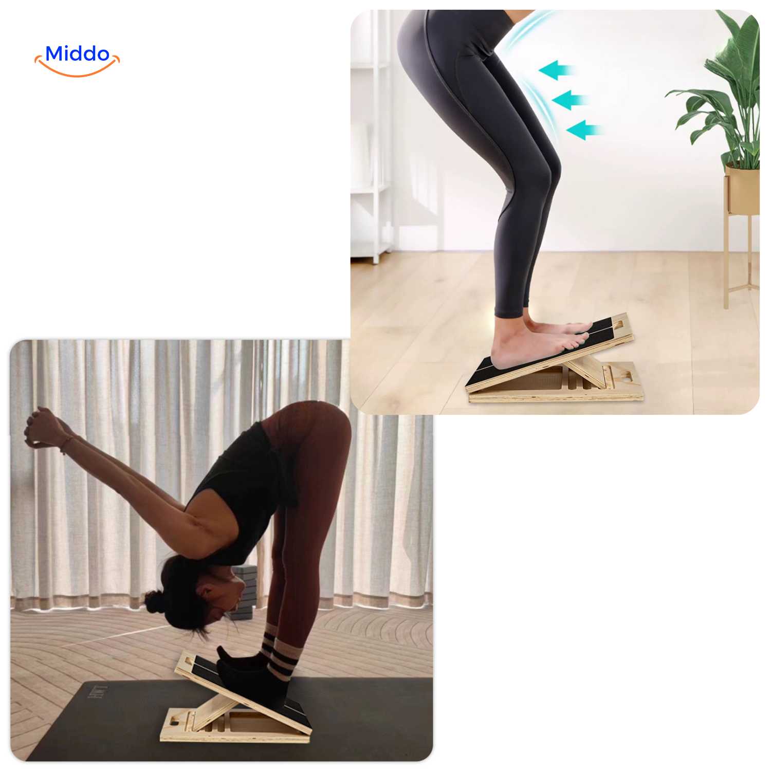 flexiplank Stretchbrett für Fitness und tiefe Vorwärtsbeugung Yoga www.middo.de