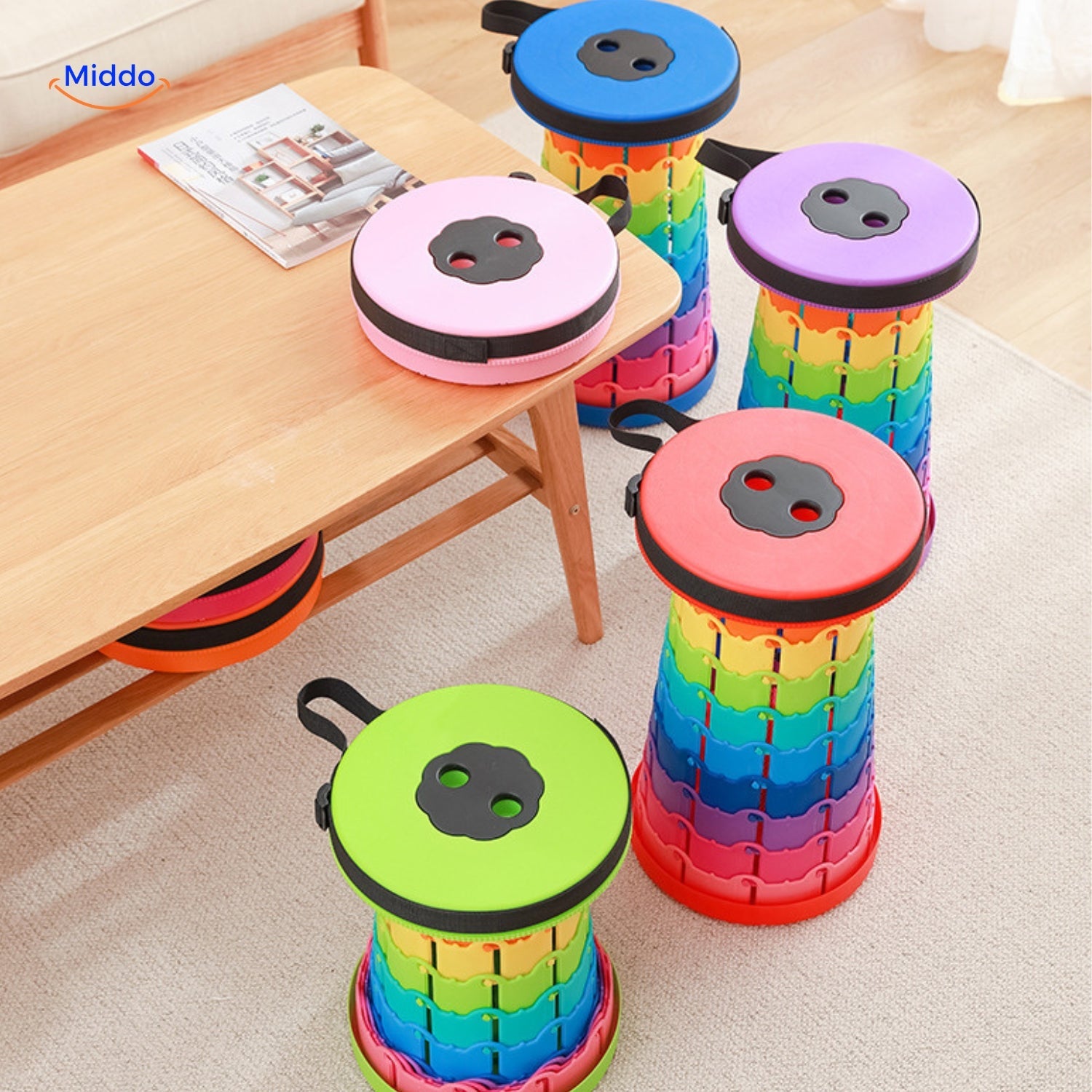 Flexistool™ Teleskopierbarer Verstellbarer Hocker Mit Antirutschoberfläche