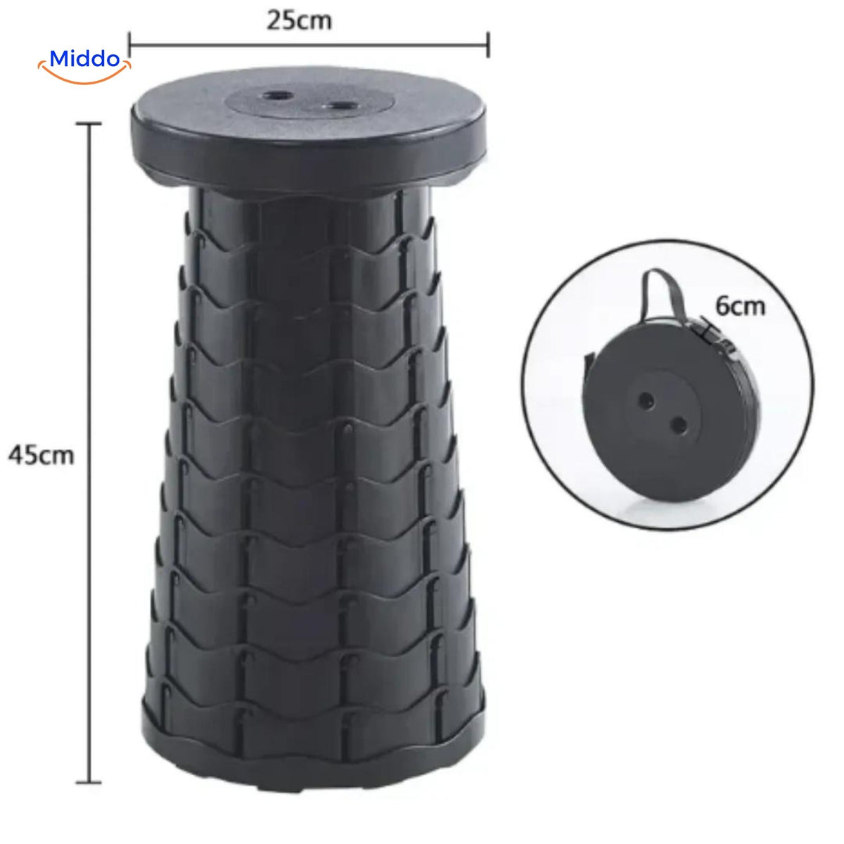 Flexistool™ Teleskopierbarer Verstellbarer Hocker Schwarz