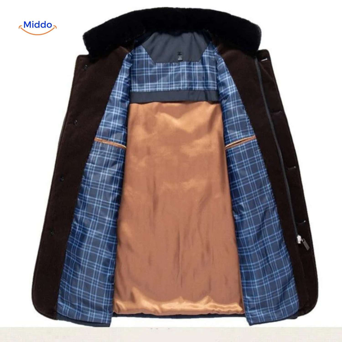 Froston-Jacke mit karierter Innenausstattung und weichem Kragen