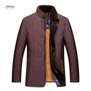 Froston Jacke: Braun gefütterte Jacke mit Knöpfen – jetzt entdecken auf www.middo.de