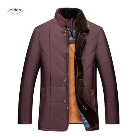 Froston Jacke: Braun gefütterte Jacke mit Knöpfen – jetzt entdecken auf www.middo.de