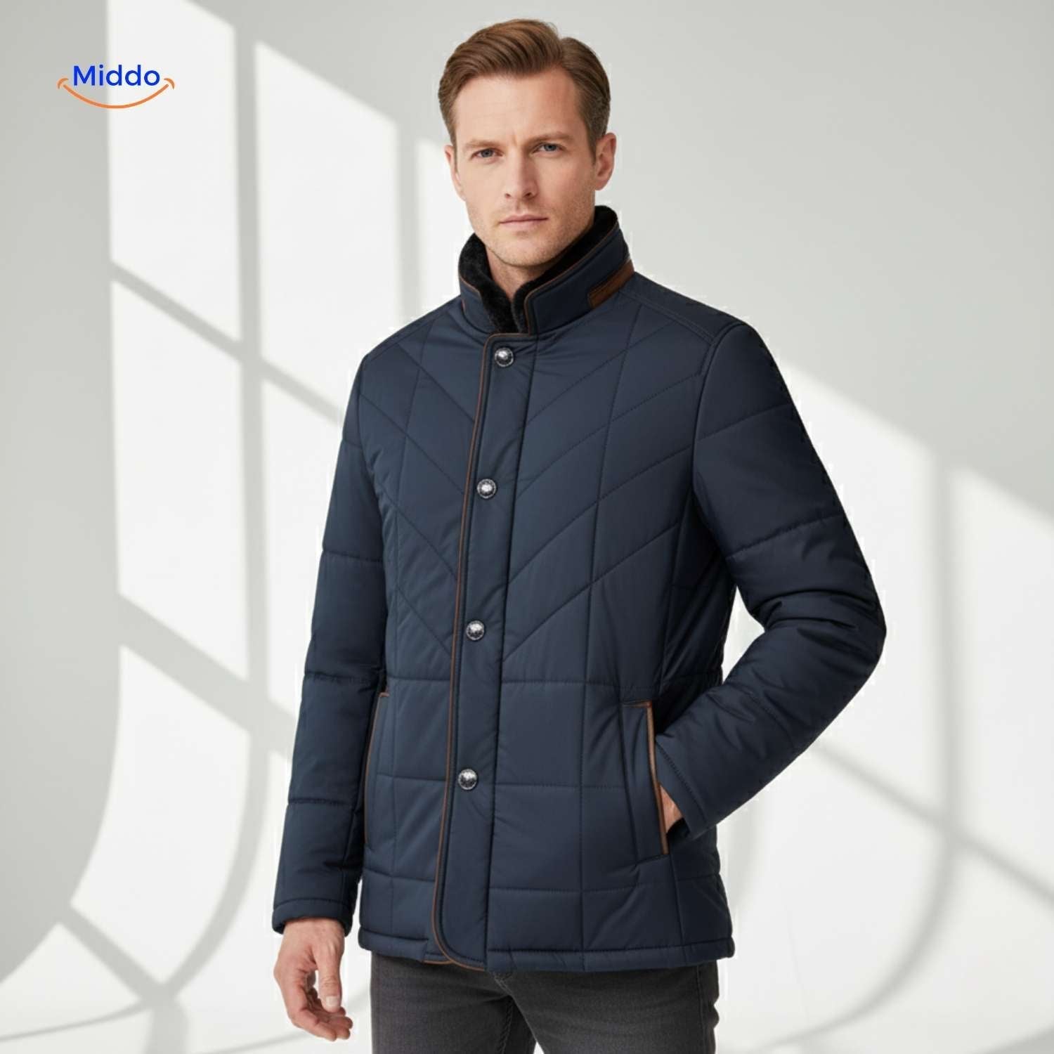Froston Jacke in Dunkelblau – Stilvoller Look für jede Gelegenheit. Entdecken Sie die ausdrucksstarke Kombination von eleganter Ästhetik und bequemem Tragegefühl auf www.middo.de.