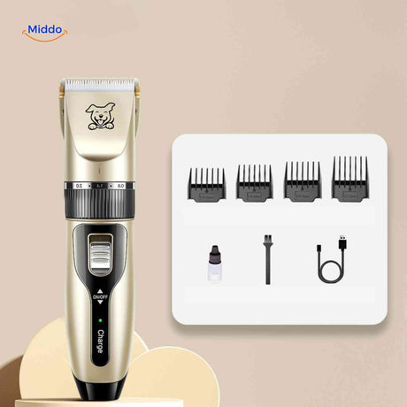 FurEase Trimmer mit Zubehör, Aufsteckkämmen und USB-Ladung