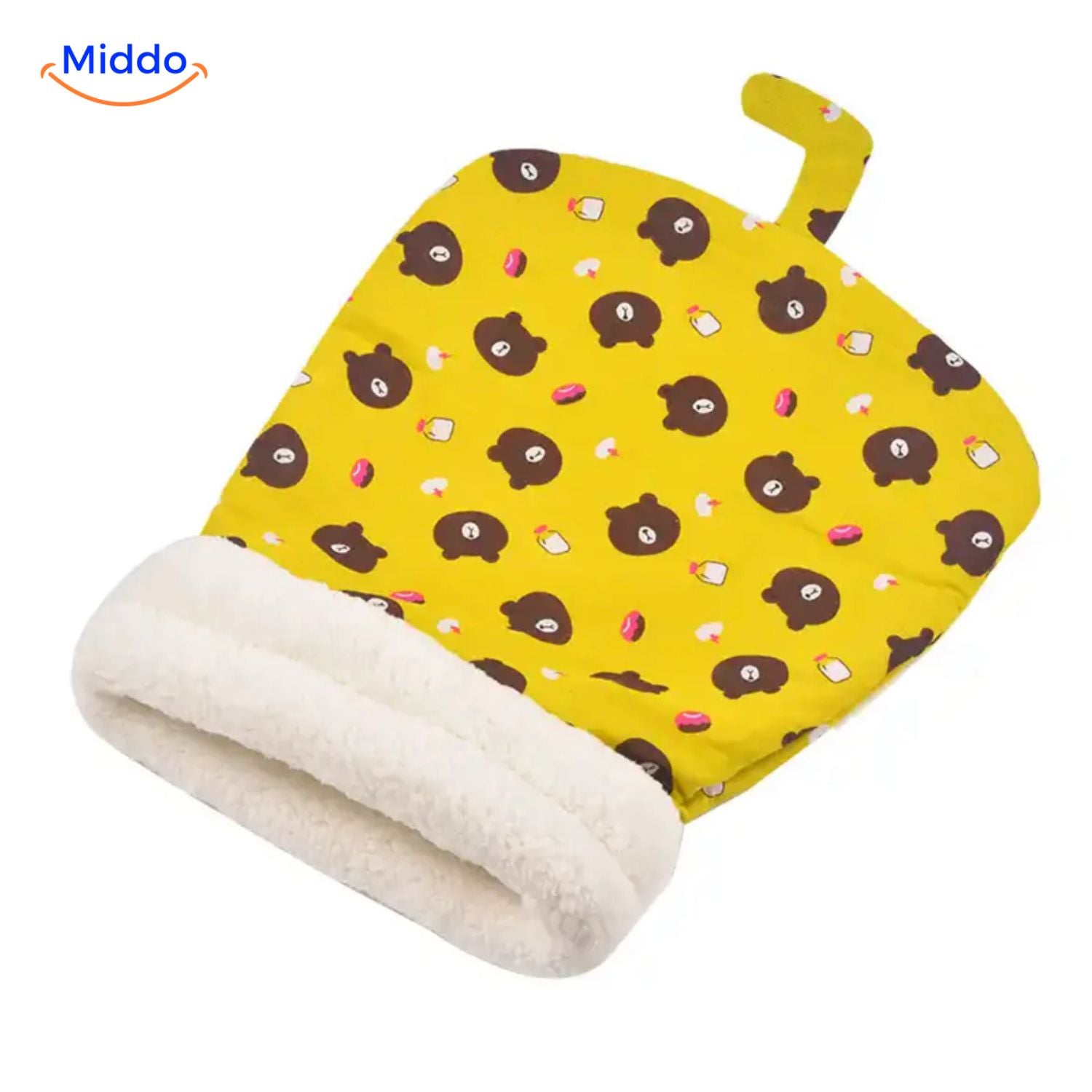 furhaven kuschelbett für Katzen Blau mit Kaninchenmuster middo.nl