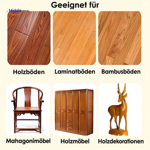 Beispiele für Holz-, Laminat- und Bambusböden, Möbel und Holzdekorationen