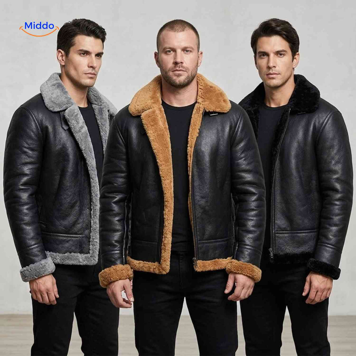 furvexo Jacke Herrenjacke mit Reißverschluss und gefütterter Innenseite