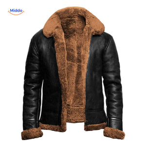 furvexo Jacke Winterjacke mit weichem Futter und breitem Kragen