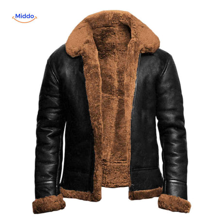 furvexo Jacke Winterjacke mit weichem Futter und breitem Kragen