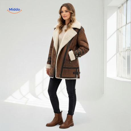 Furvia Jacke, komplettes Outfit mit Stiefeletten