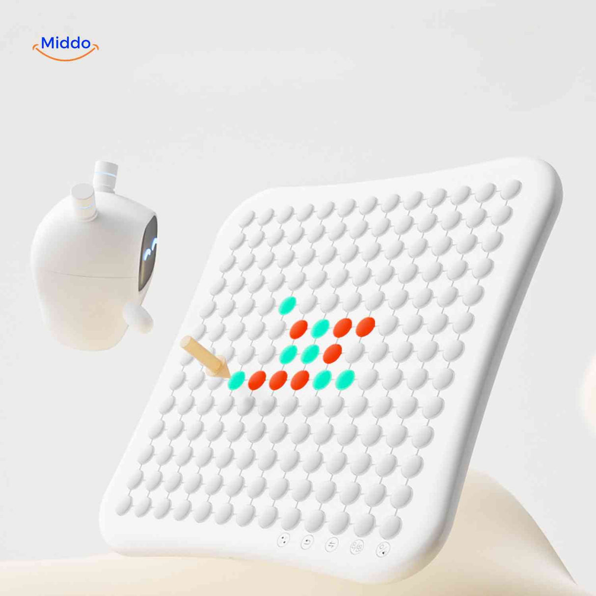 Gobango Spielcomputer mit LED-Matrix-Display, bunten Designs und Roboterinteraktion – www.middo.de