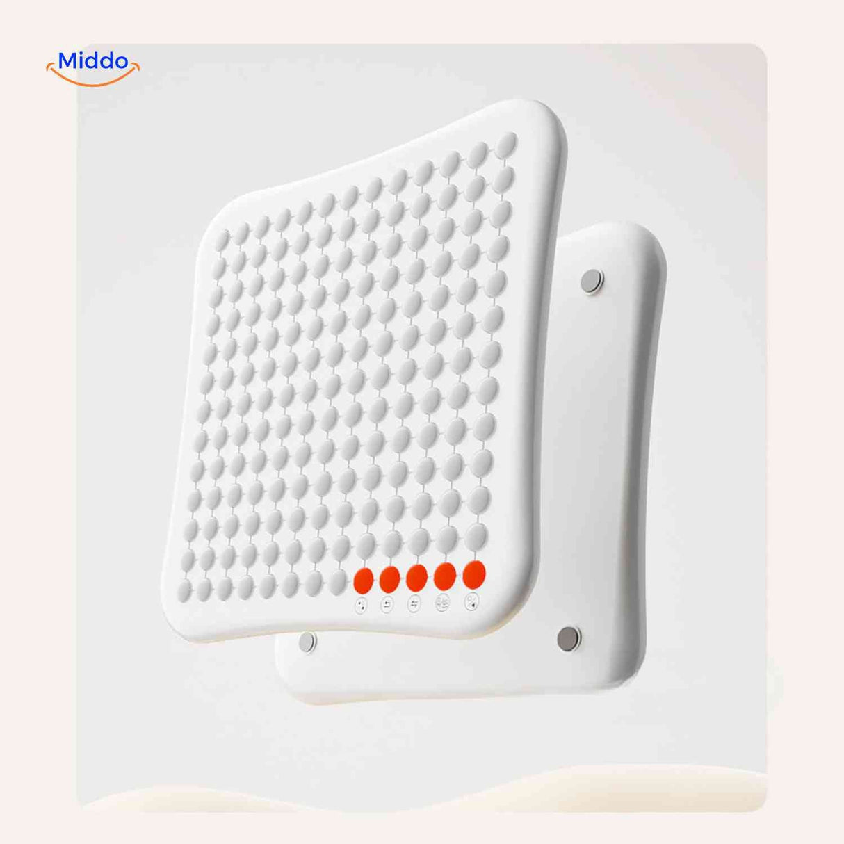 Gobango Spielkonsole – Minimalistische LED-Matrix mit roten LEDs an der Unterseite. Besuchen Sie uns auf www.middo.de!