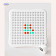 Gobango Spielkonsole in Weiß mit LED-Spielbrett, bunten Pixelmustern und Roboterfigur – www.middo.de