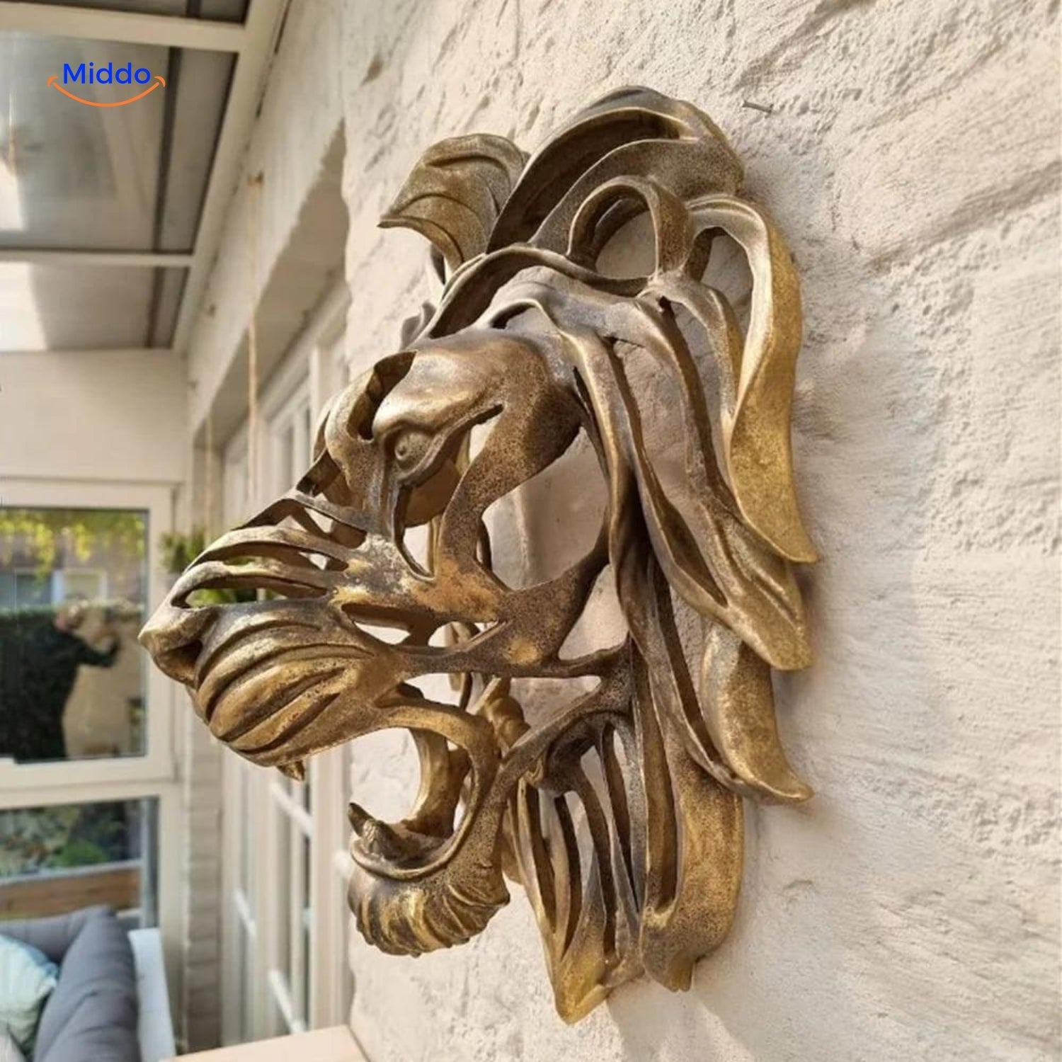 Goldenlion™ Seitliche Ansicht an einer Wand