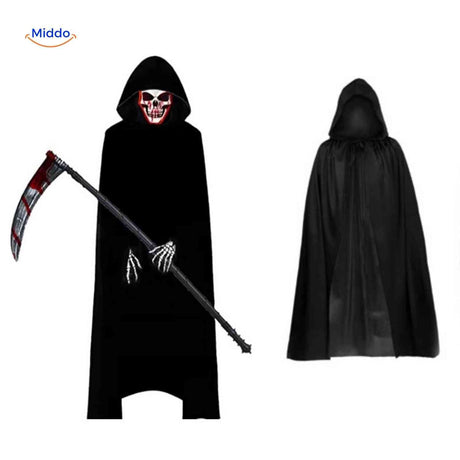 Grimora Set – Komplettes Kostüm mit Cape, Maske und Sense www.middo.de