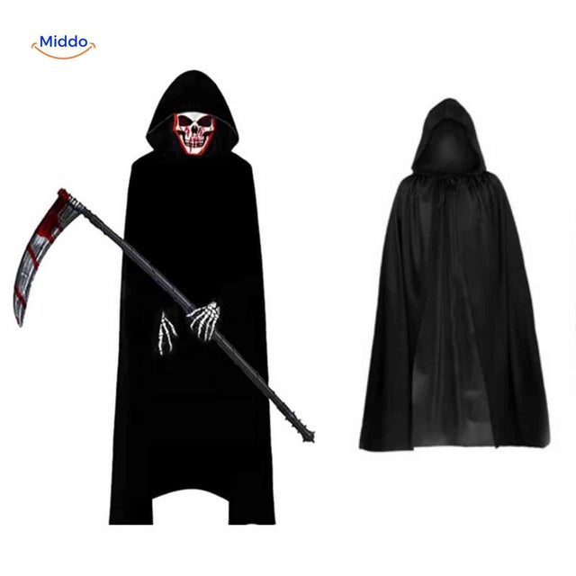 Grimora Set – Komplettes Kostüm mit Cape, Maske und Sense www.middo.de