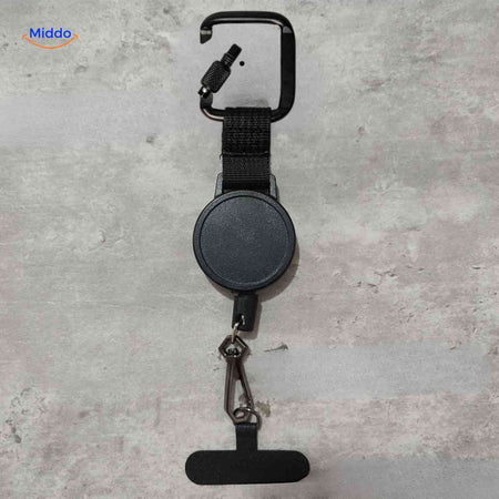 Griplock Halterung mit metallischem Karabinerhaken und sicherer Clip www.middo.nl