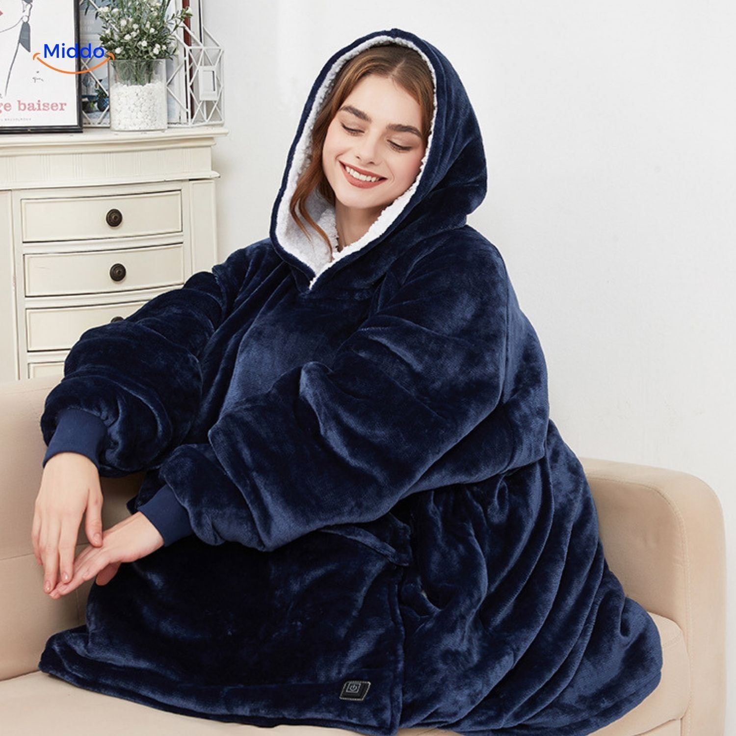 heatcozy plus Tragekomfort mit dunkelblauem Hoodie Middo