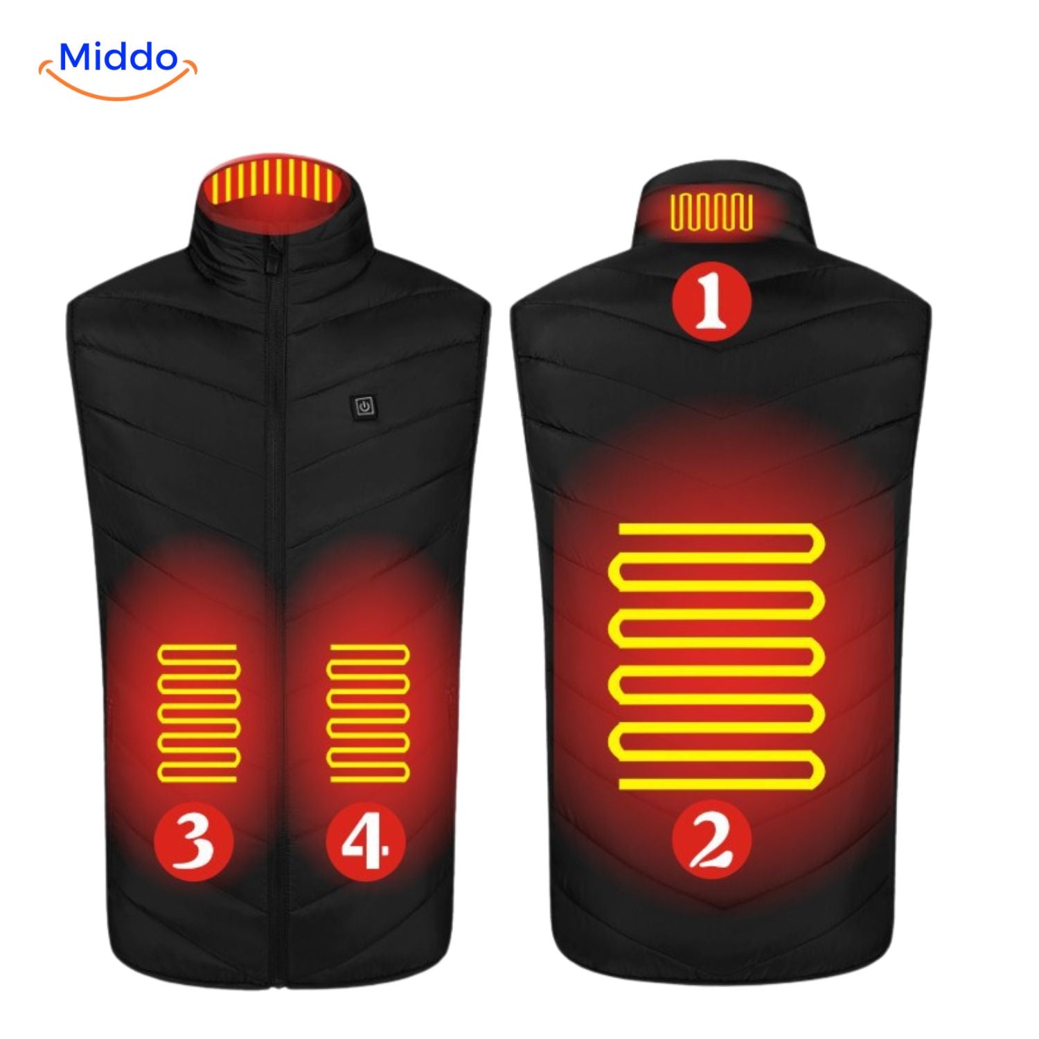heatguard beheizte Bodywarmer 4 Wärmezone blau middo.nl