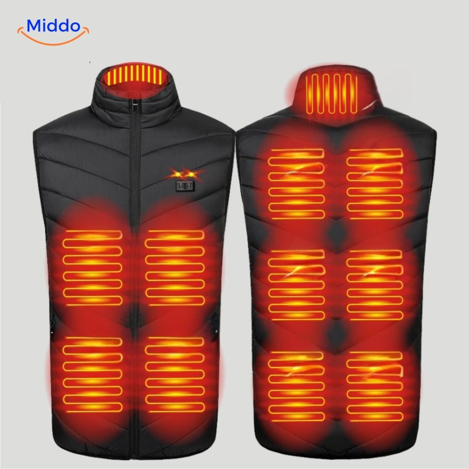 heatguard beheizte Weste 8 Wärmezonen rot middo.nl