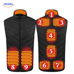 heatguard beheizte Weste 8 Wärmezonen schwarz middo.nl