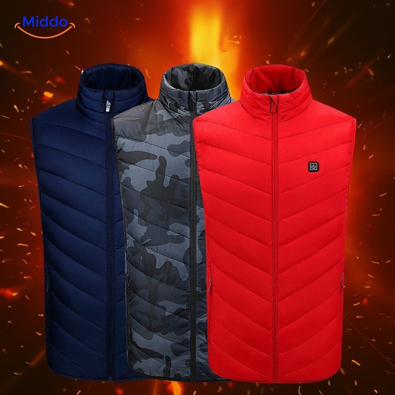 heatguard beheizte Weste 9 Wärmezonen blau middo.nl