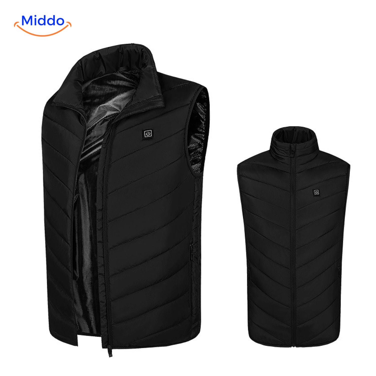heatguard beheizte Bodywarmer Basic Schwarz_open middo.nl