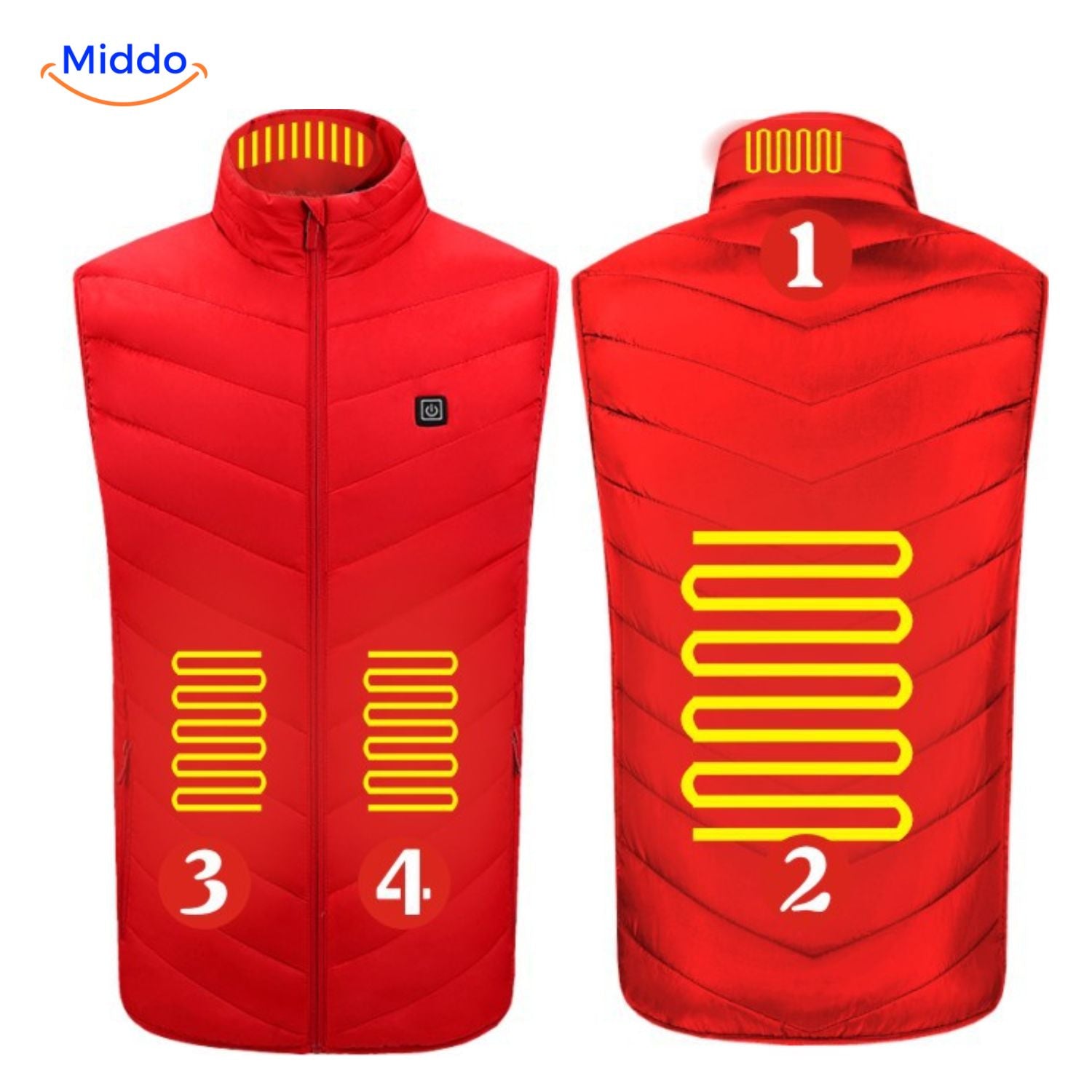 heatguard beheizte Weste blau mit Bedienfeld middo.nl