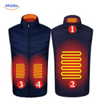 heatguard beheizte Weste mit orangefarbenem Leuchten middo.nl