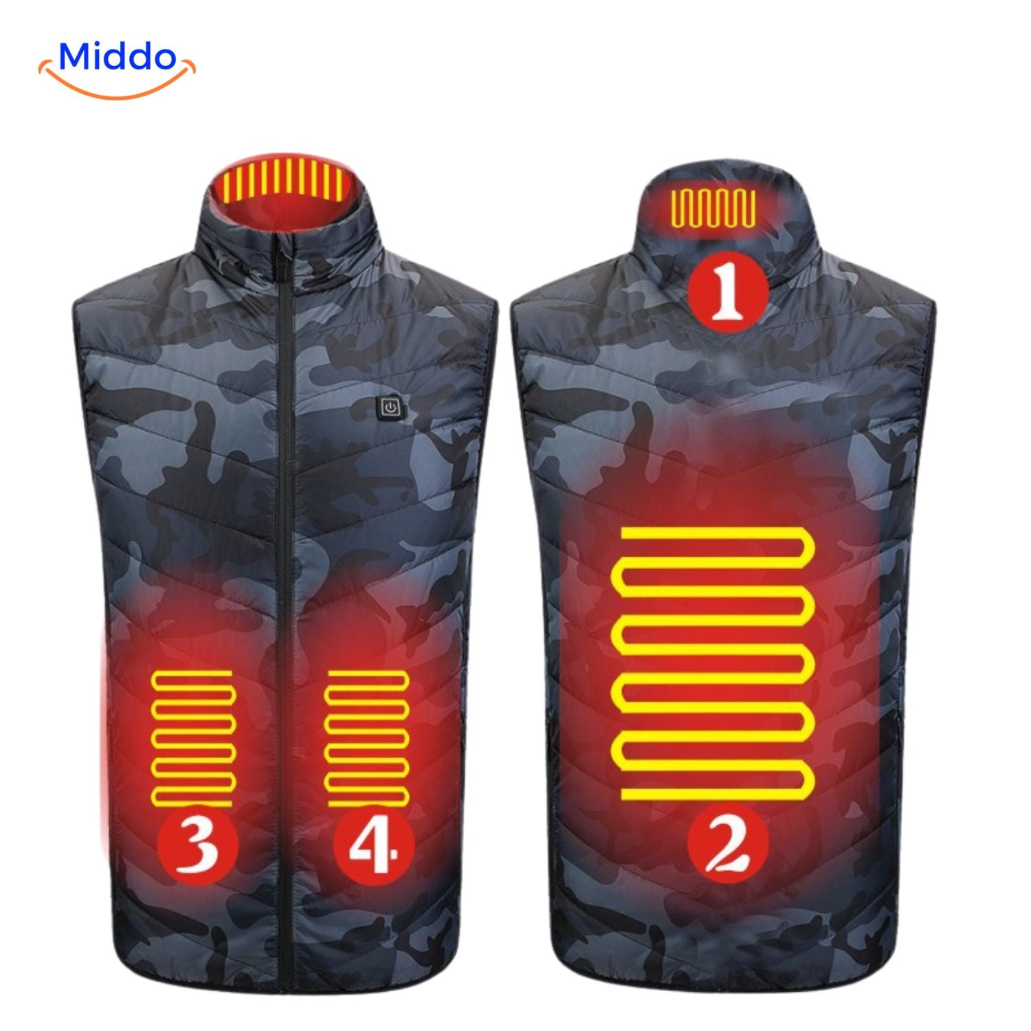 heatguard beheizte Weste Wärmezone schwarz middo.nl