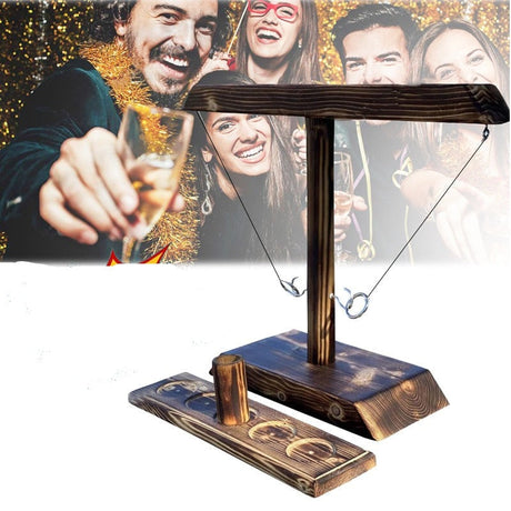 Feier mit dem Holz-Ringwurf-Trinkspiel