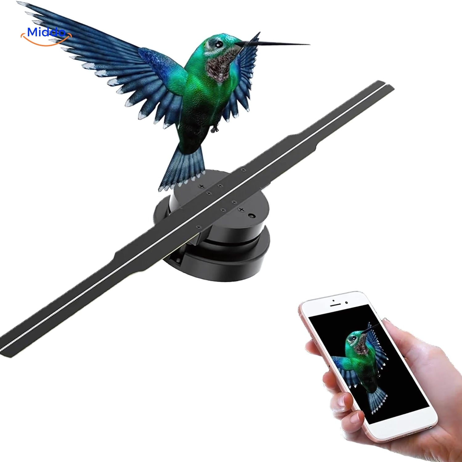 Hologlide™ 43 cm holografischer Fächer