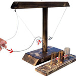 Holzringwurf-Drinkspiel mit Ring und Wurf-Aktion