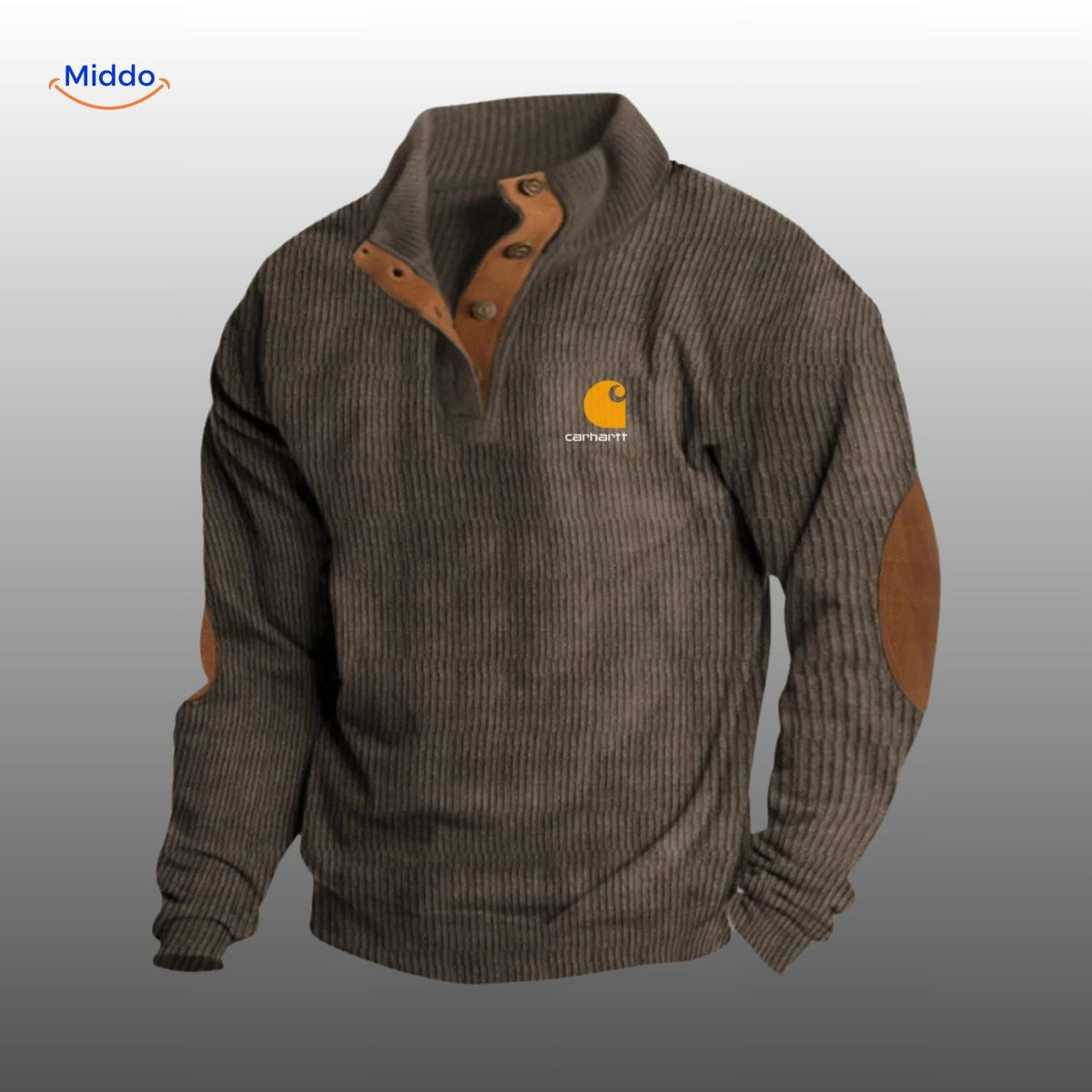 indie wear Corduroy Pullover olivgrün mit braunen Akzenten
