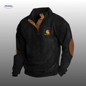 indie wear Cord Pullover schwarz mit braunen Akzenten