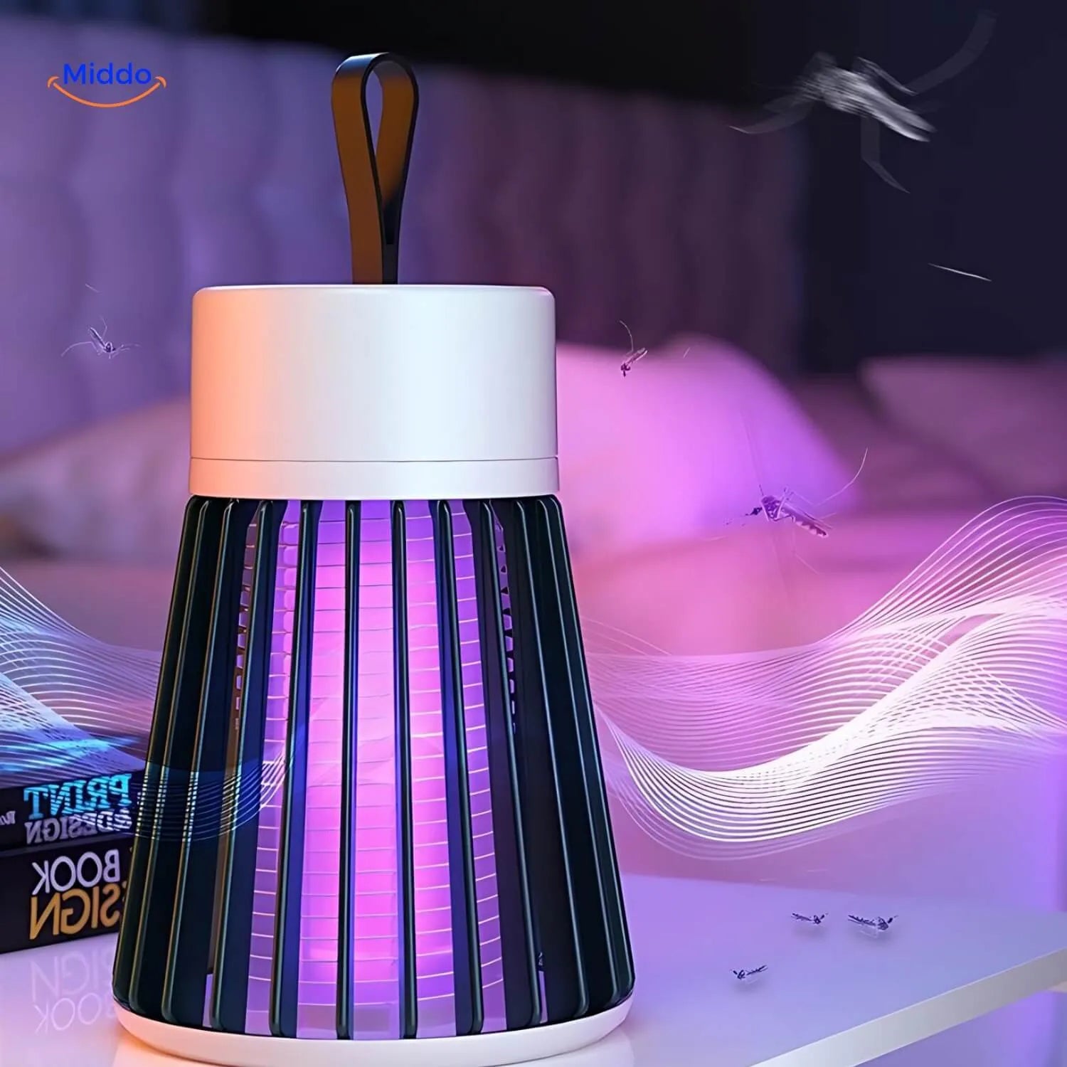 InstaZap™ USB Mücken Tragbare Lampe in Einem Schlafzimmer, Die Funktioniert