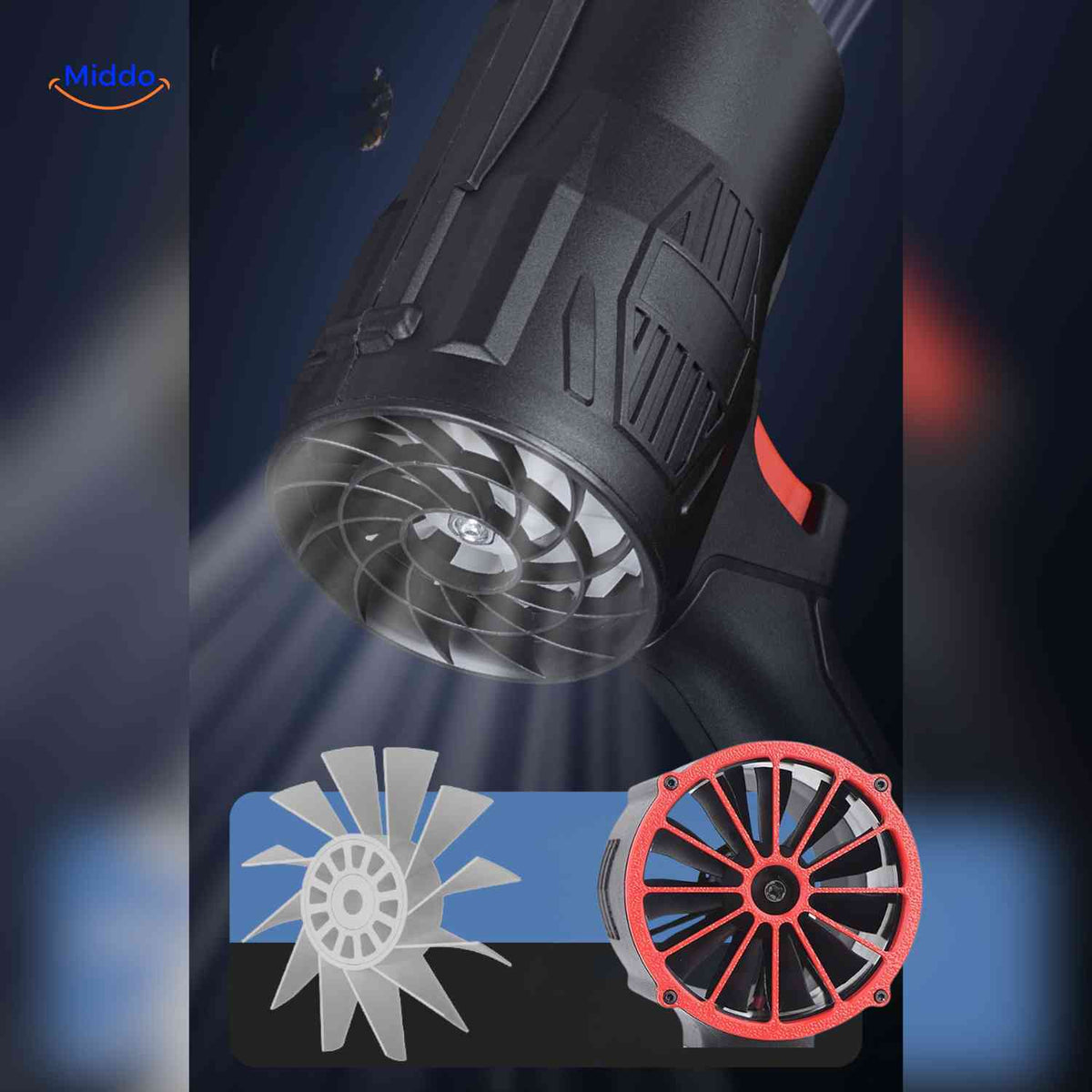 jetstorm Blower mit dualen Ventilatorblättern für kraftvollen Luftstrom Ausgabe