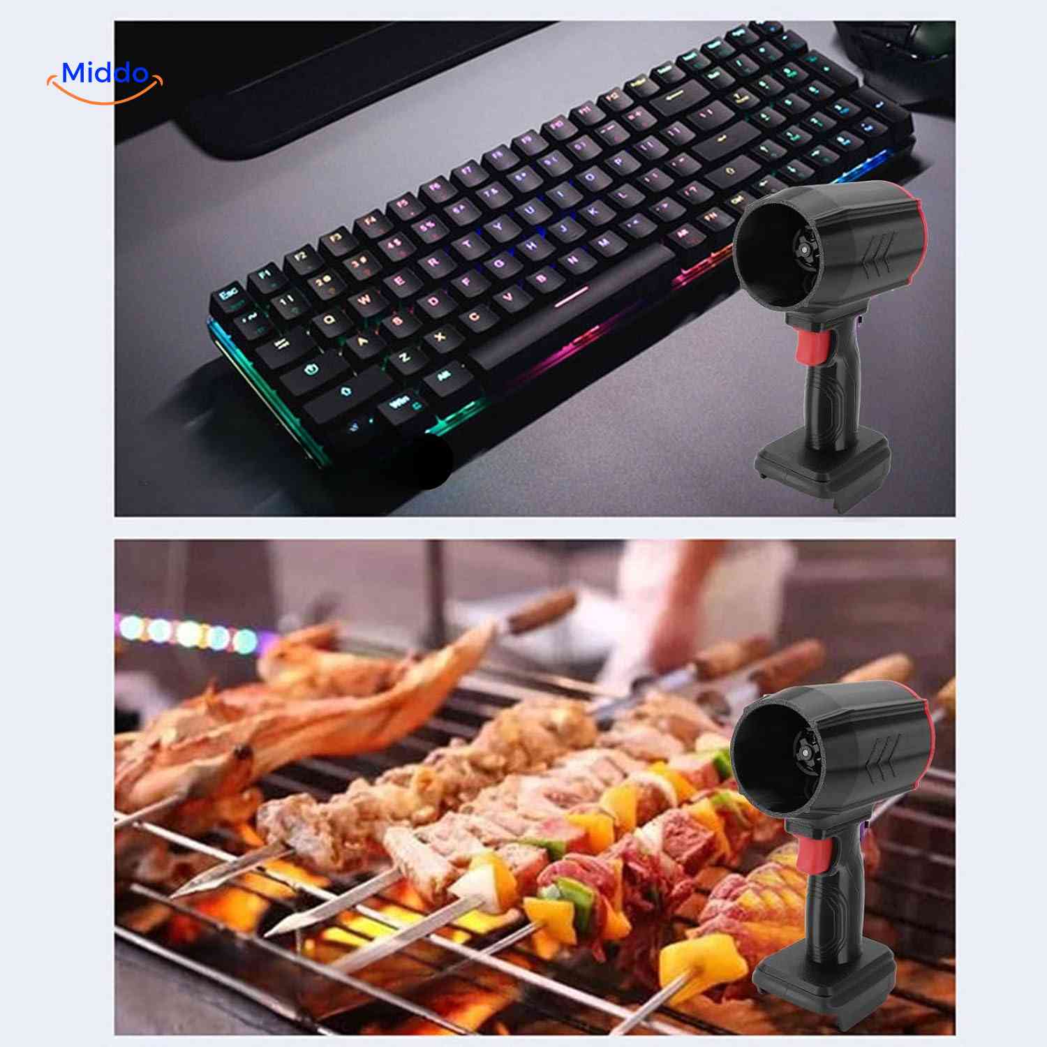 jetstorm Blower Gaming Tastatur staubdicht und BBQ-Anzünder www.middo.nl