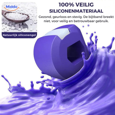Blauer KaakMaster Pro Kinntrainer aus Silikonmaterial zur Gesichtstraffung