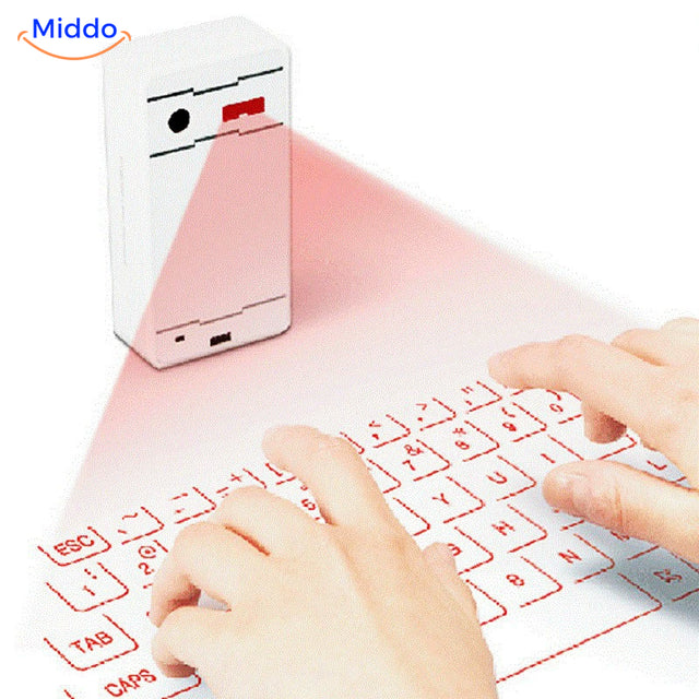 Tippen auf der Keybeam-Lasertastatur