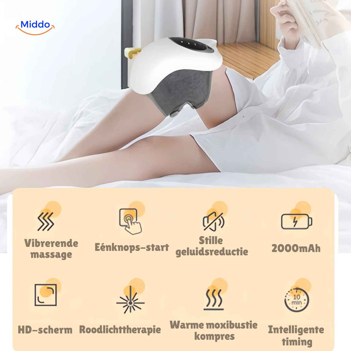 KneeTherma Massager - Knie Therapie mit Rotlicht und Vibrationsmodus