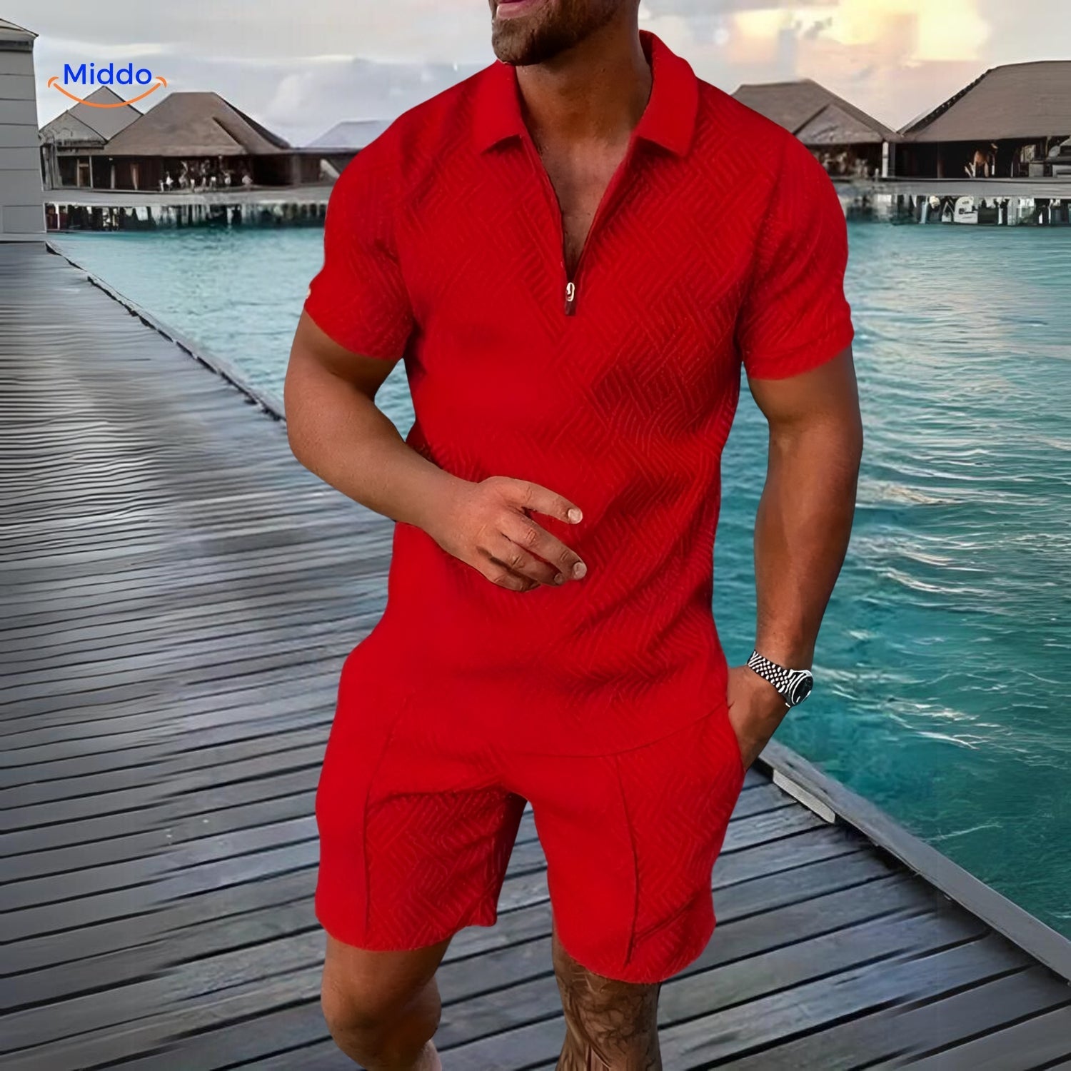 Leander™️ Zomerset Zum Tragen Im Urlaub Rot