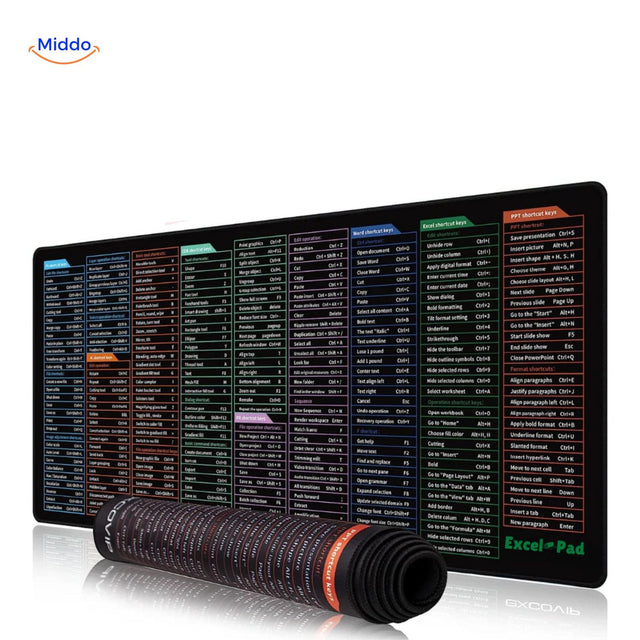 Lernopad Mauspad Excel Word Photoshop Tastenkombinationen multifunktionales Mauspad groß