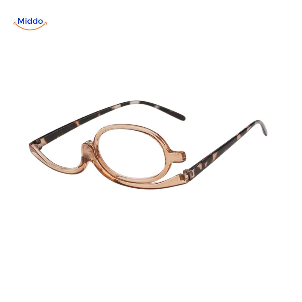 loopex Brille braun transparent Make-up Brille mit Schildpatt-Templen