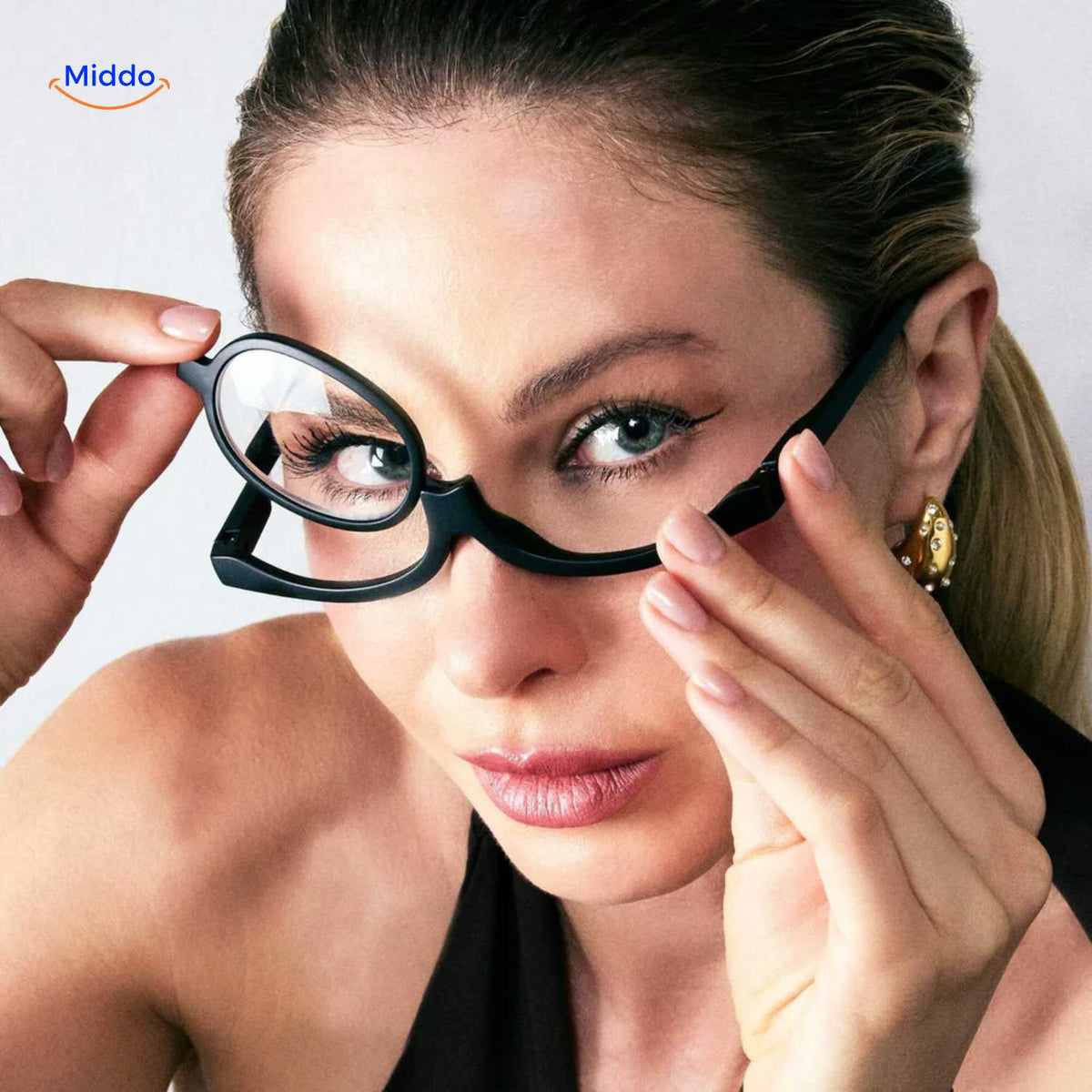 loopex Brille drehbare Make-up Brille im Einsatz