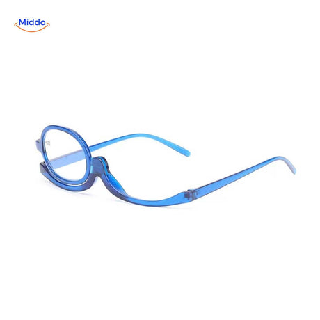 loopex Brille klassische schwarz blaue Make-up Brille www.middo.de