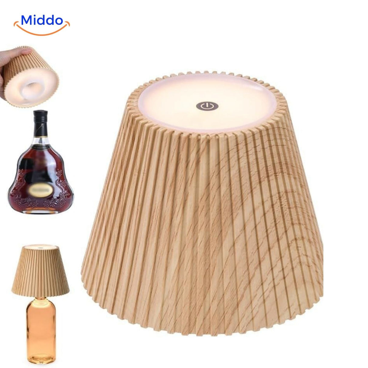 Lumavino Lampe - Drahtlose Touch-Lampe für Weinflasche
