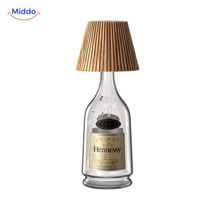 lumavino lampe mit holzkopf tischlampe für getränkeflaschen