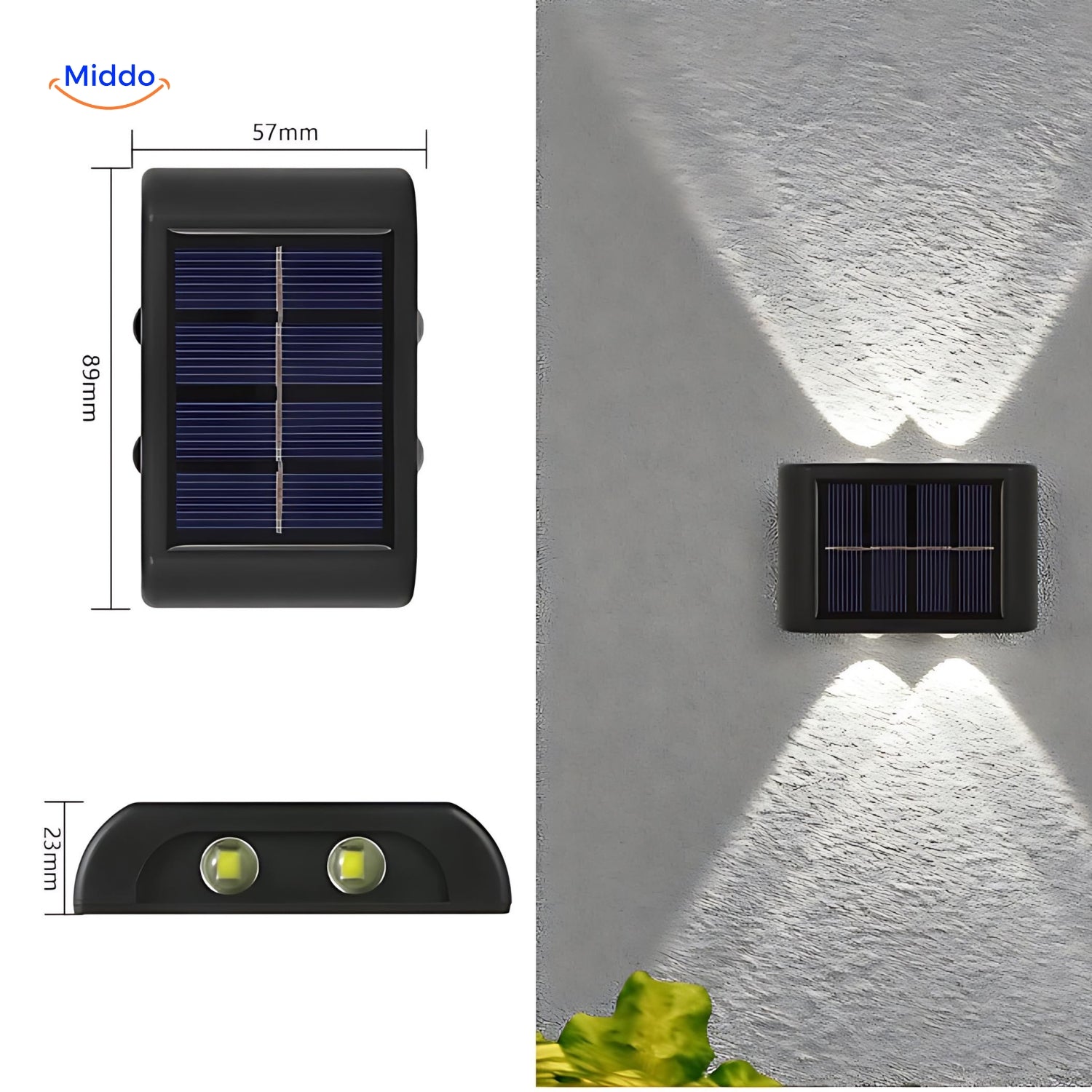 Lumibright™️ Solar-Wandlampe Kaltweiß
