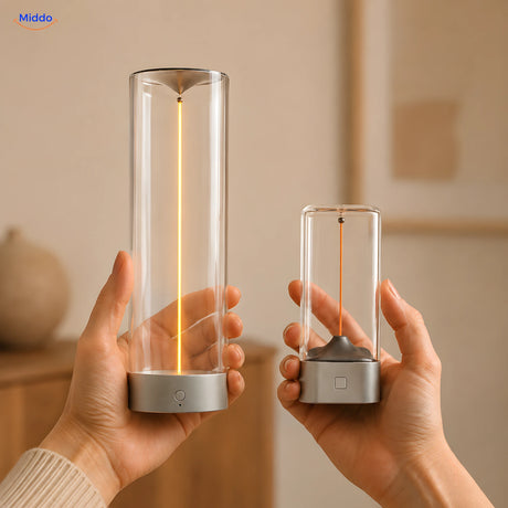 Luminex Premium und Kompakt als tragbare Lampen in den Händen middo.de